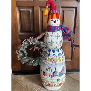 RARE Jim Shore Heartwood Creek 32" LARGE Snowman Statue RETIRED Christmas Figure